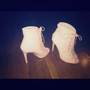 Charolette Russe heel lace up tan size 7